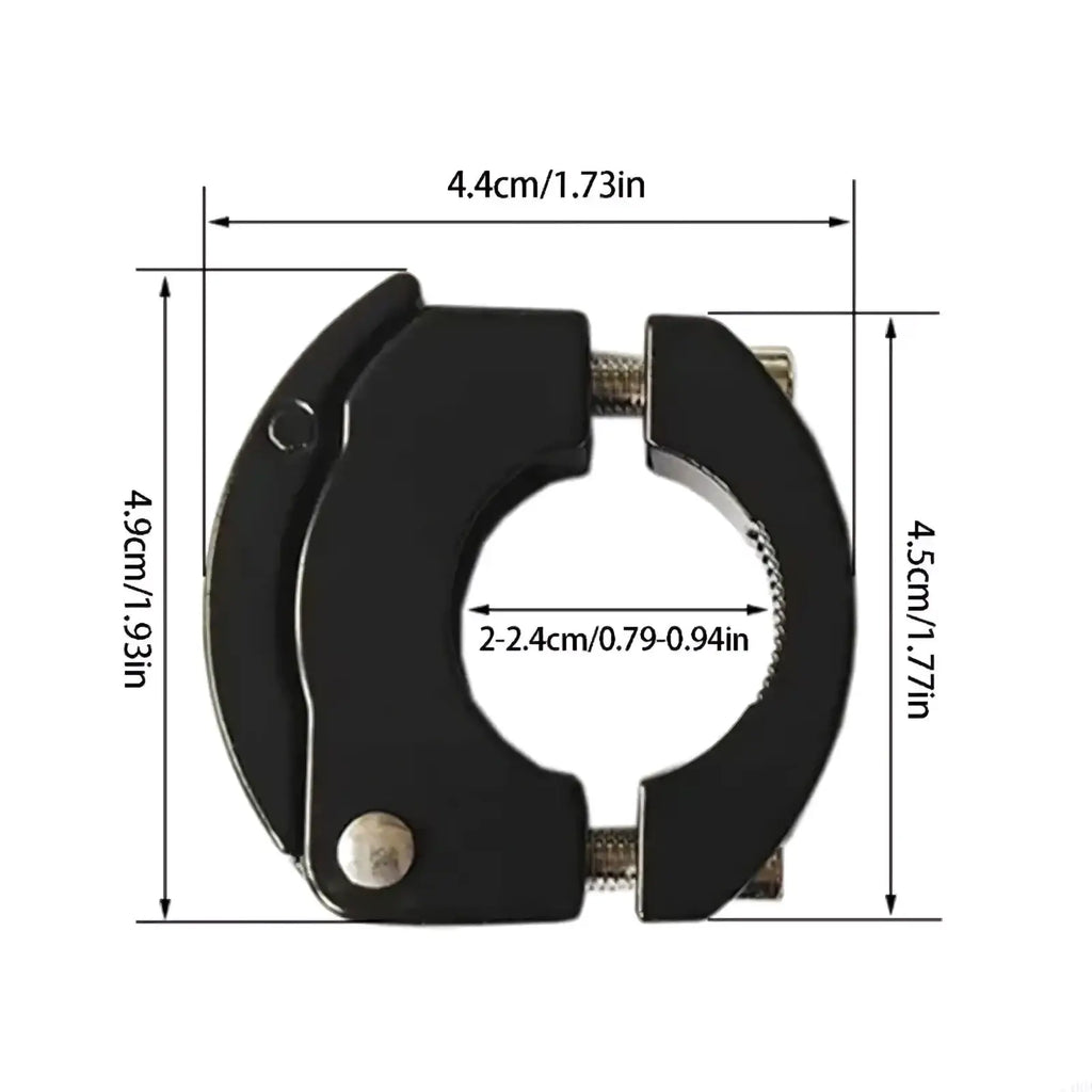 Black plastic bicycle handlebar clamp with metallic screws for aluminum bike handlebar bag hook for scooters