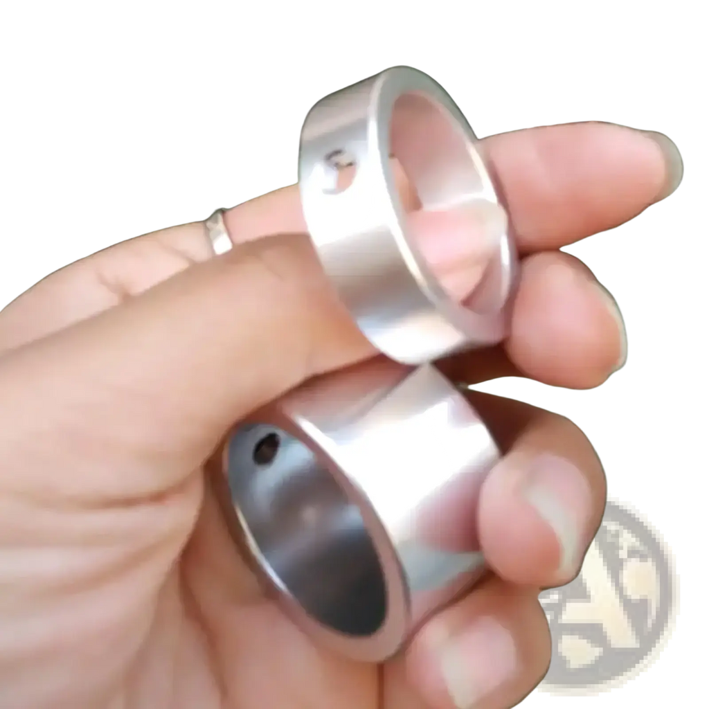 Silver-toned aluminum exercise machine handle end cap 25mm with smooth polished finish and subtle engraved markings