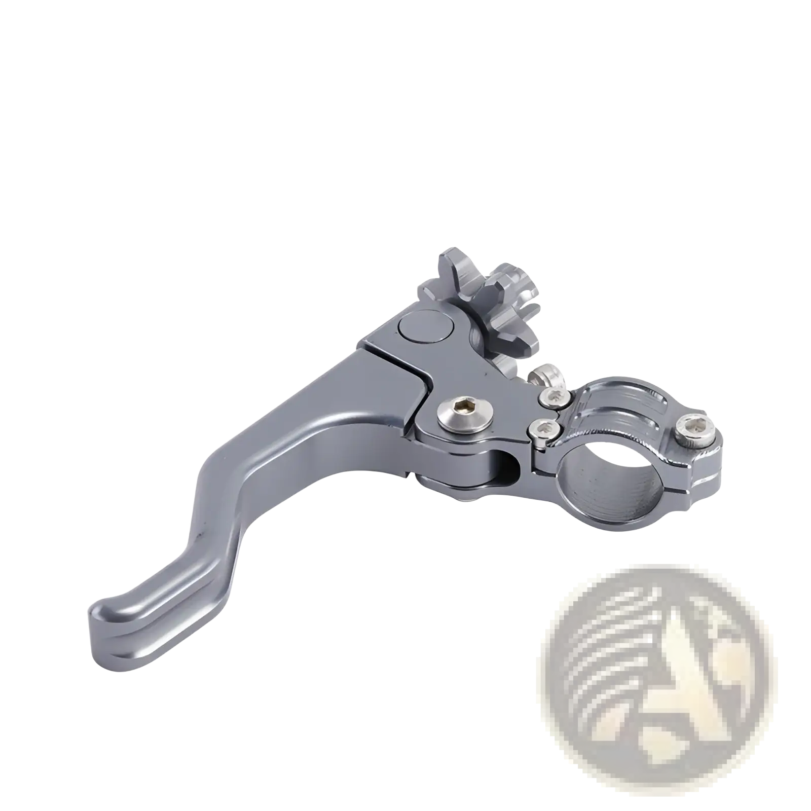 Silver aluminum motorcycle brake clutch lever set with textured grip and adjustable clamp mechanism for two fingers