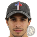 A dark gray distressed American flag cross baseball cap with prominent embroidered front design