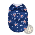 American flag dog mesh vest usa pet shirt featuring a blue shirt with white stars and bones in flag colors