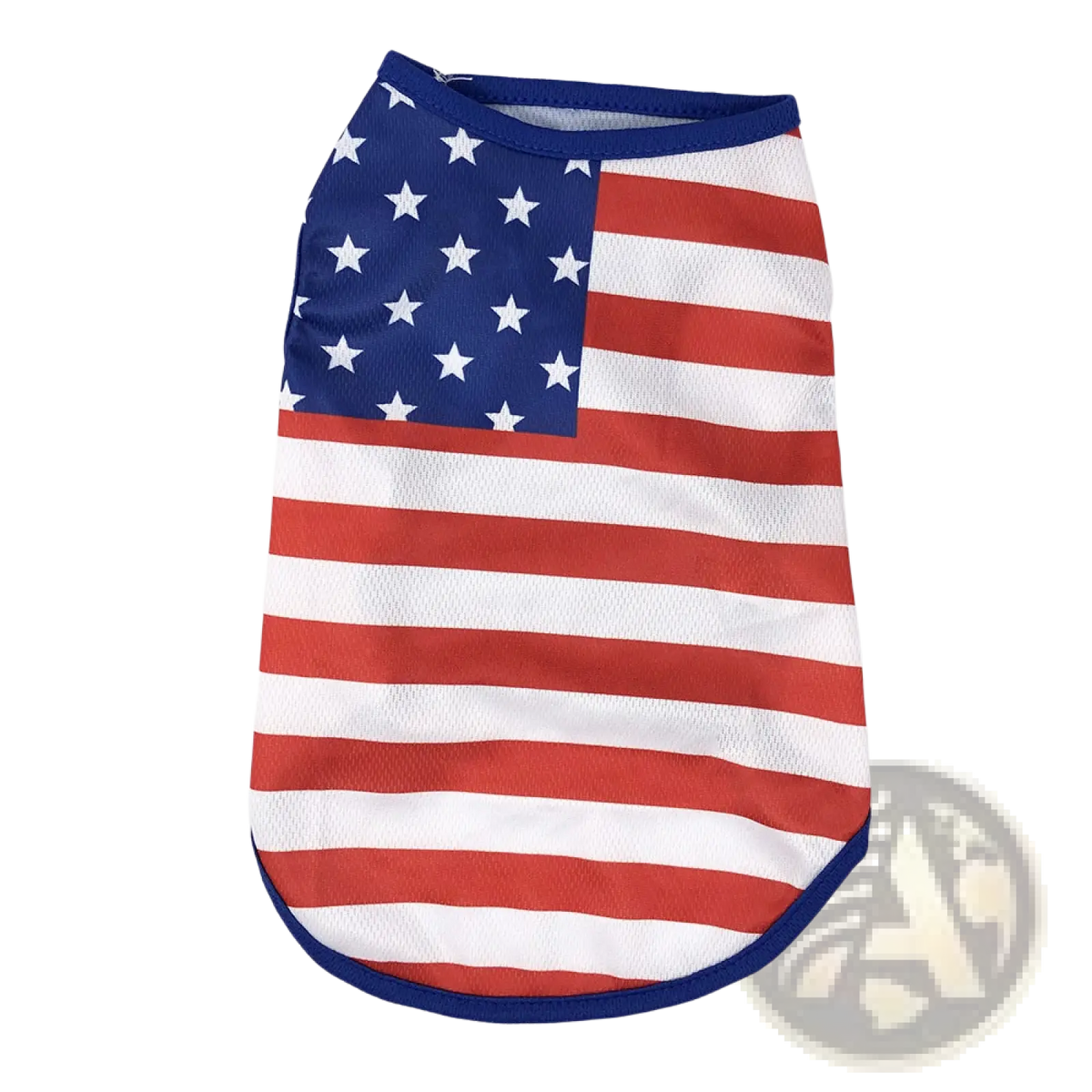 American flag dog mesh vest usa pet shirt featuring red white and blue breathable mesh fabric on the back side