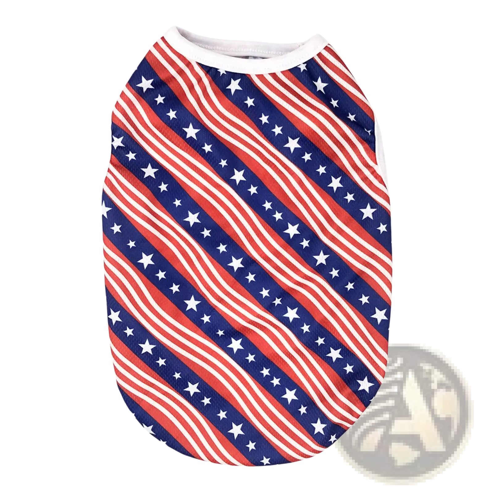 American Flag dog mesh vest featuring a red white and blue striped star pattern designed for pets
