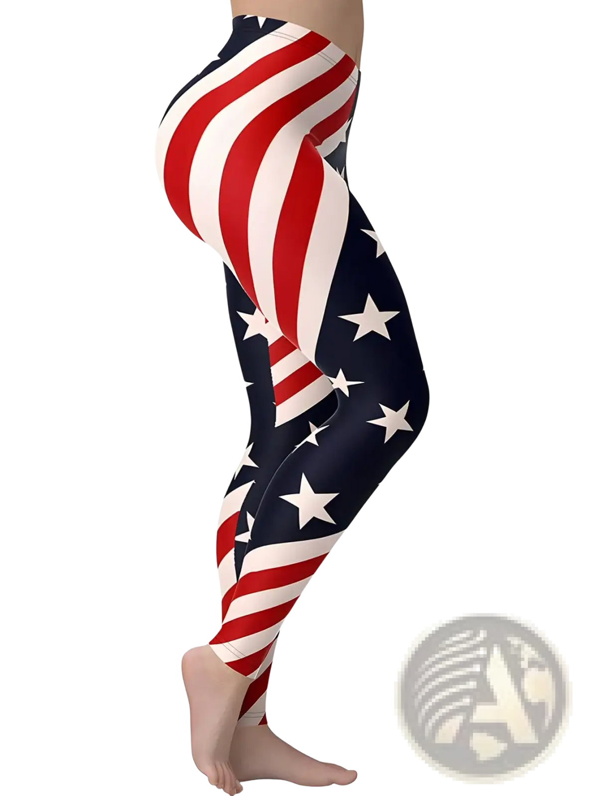 American flag high waisted yoga leggings in red white and blue with stretchy fabric design for active wear