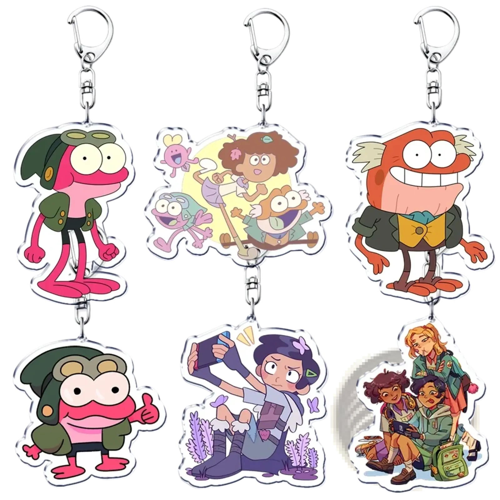 Clear acrylic keychains featuring colorful cartoon characters from the amazing world of gumball for keyring use