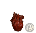 Reddish-brown nordic resin anatomical heart vase sculpture with detailed vein and artery textures flower pot