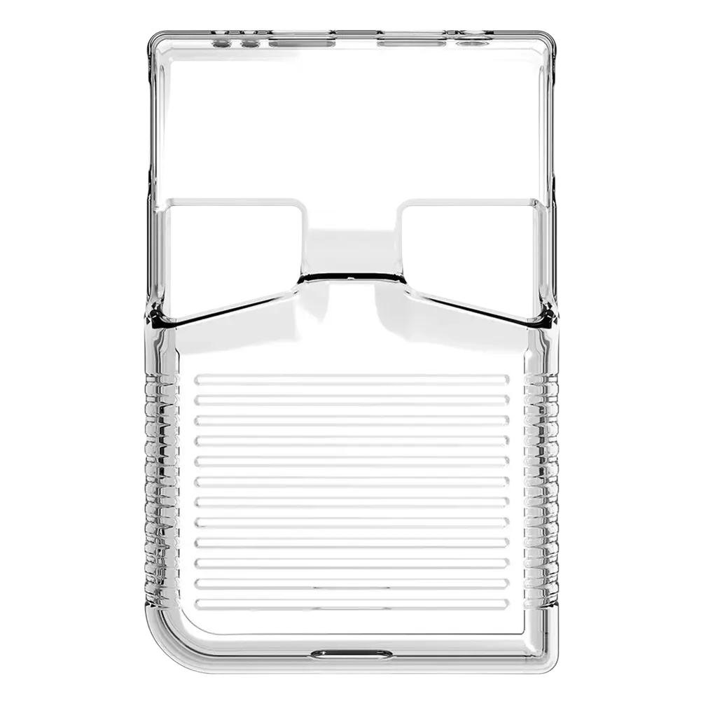Clear transparent tpu protective case with textured edges and precise cutouts for anbernic rg 35xxpro game console