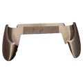 Metallic gray 3d-printed ergonomic handheld grip with curved handles for anbernic rg40xx game controller