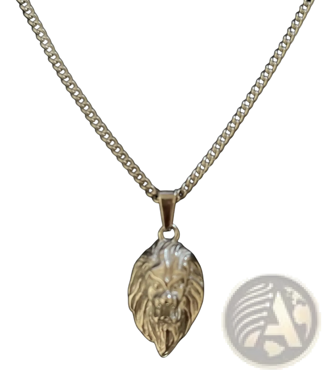 Gold-toned lion head pendant on a matching chain from angel wing and compass pendant rope chain necklaces collection