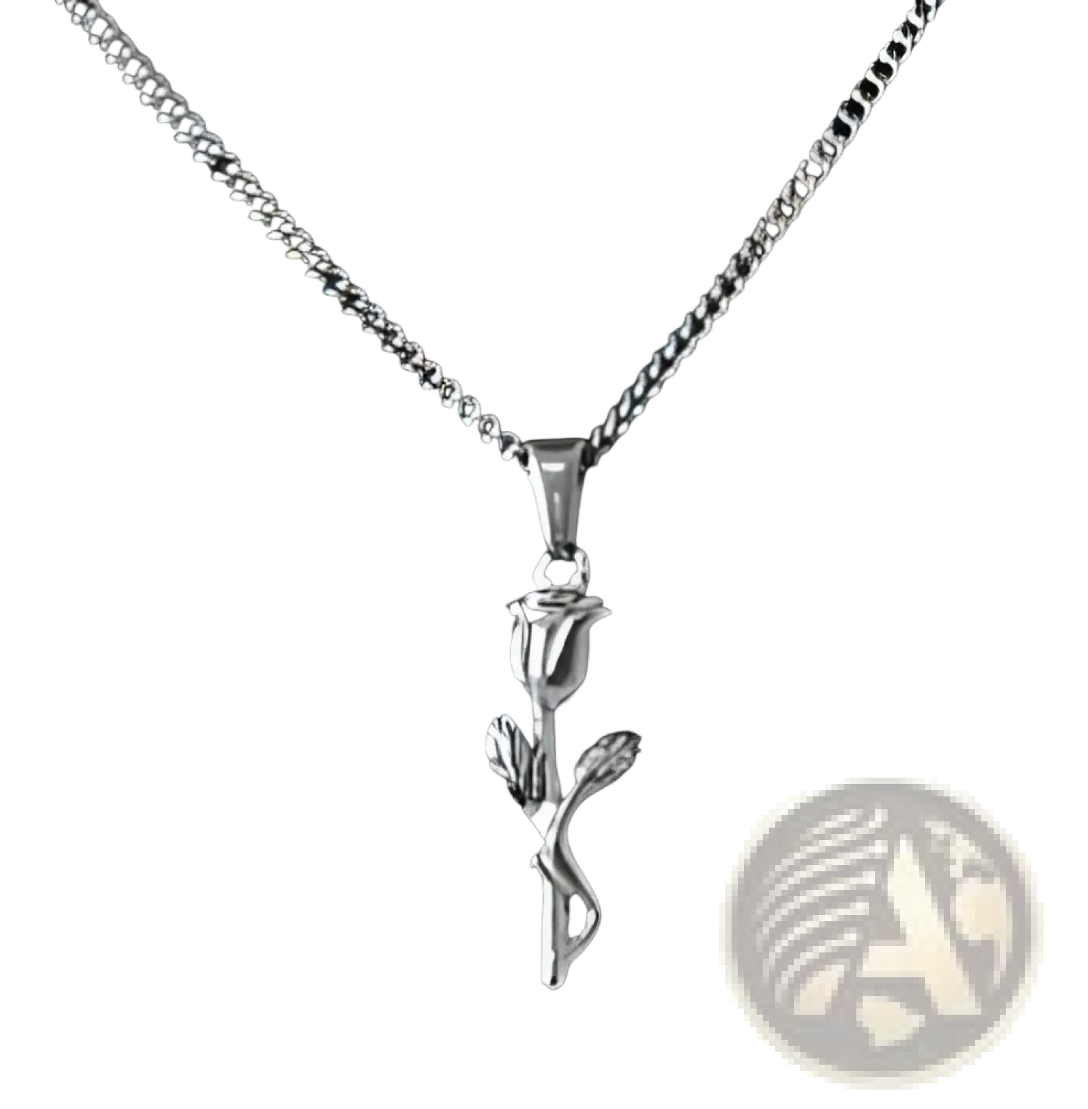 Silver rose pendant necklace with a delicate chain in angel wing and compass pendant rope chain necklaces collection