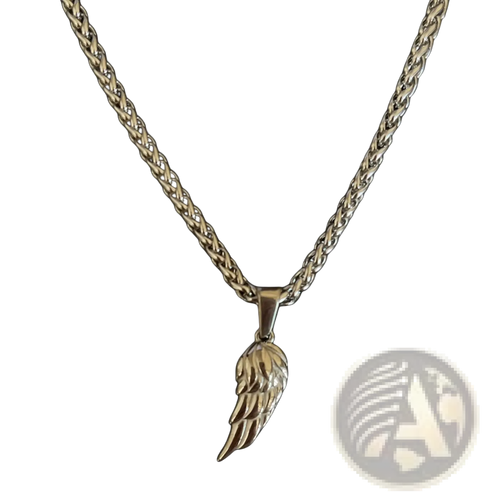 Silver angel wing pendant with braided rope chain from angel wing and compass pendant rope chain necklaces collection