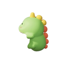 Green dinosaur-shaped animal table corner protector with yellow horns and orange spines for baby safety
