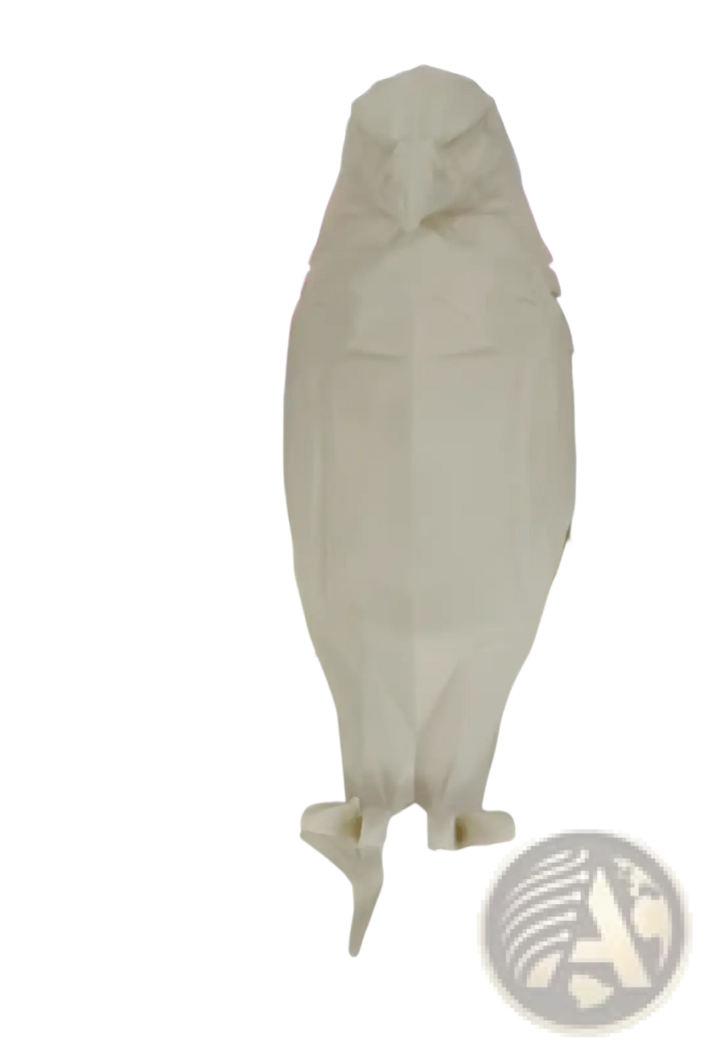 Off-white geometric owl figurine wall lamp with smooth molded surface 3d printed sconce light for home decor