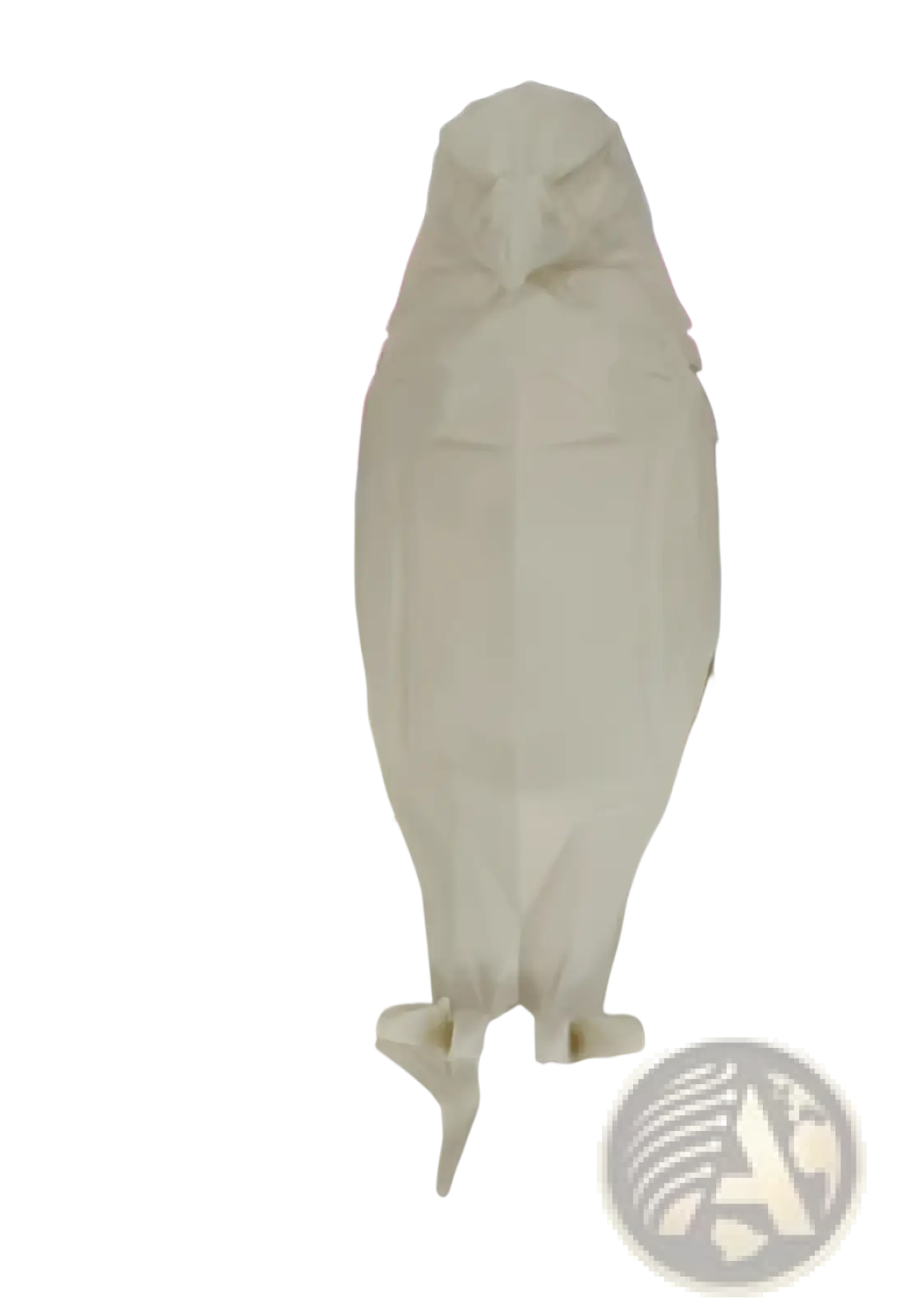 Off-white geometric owl figurine wall lamp with smooth molded surface 3d printed sconce light for home decor