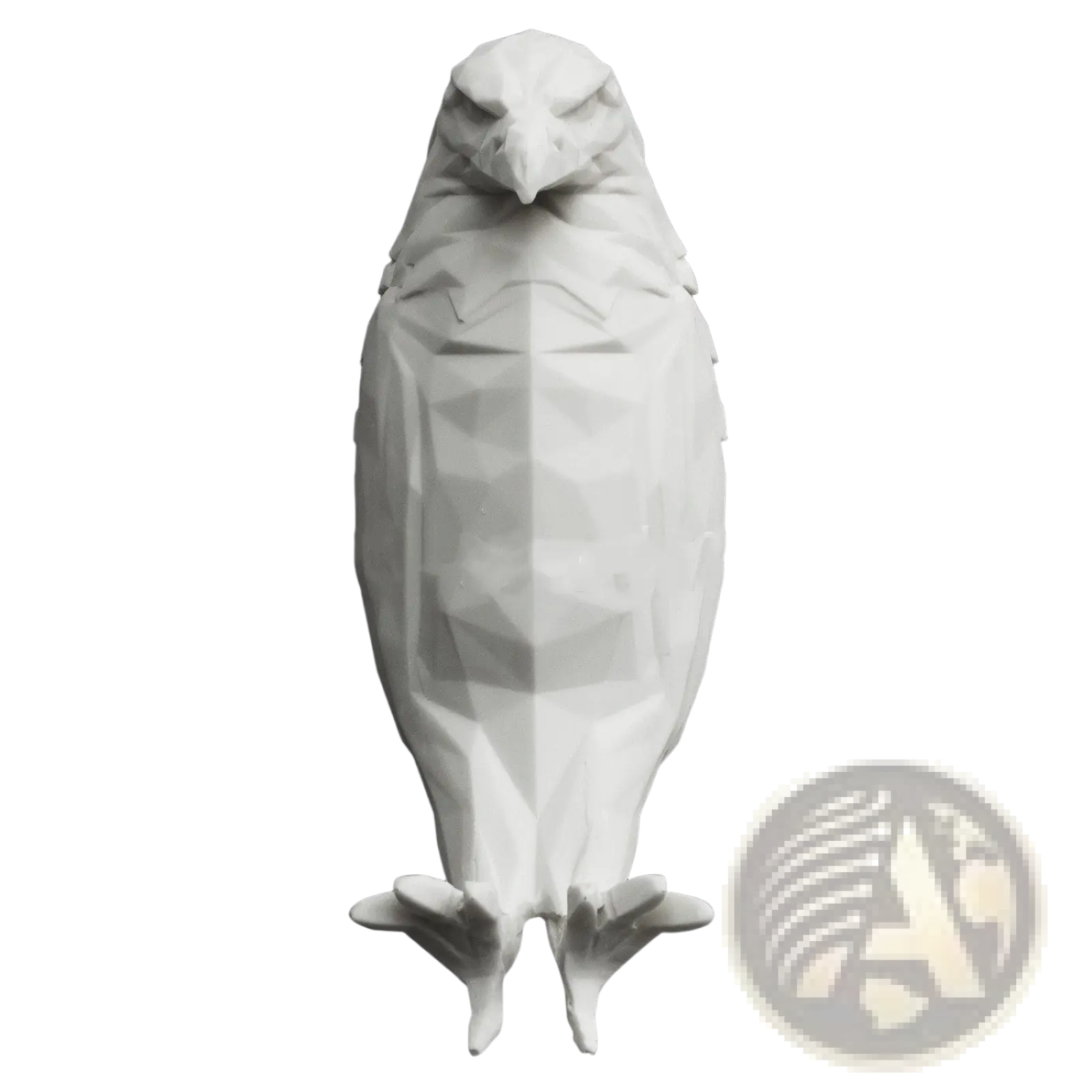 White geometric eagle sculpture 3d printed animal wall lamp with angular facets and modern stylized design