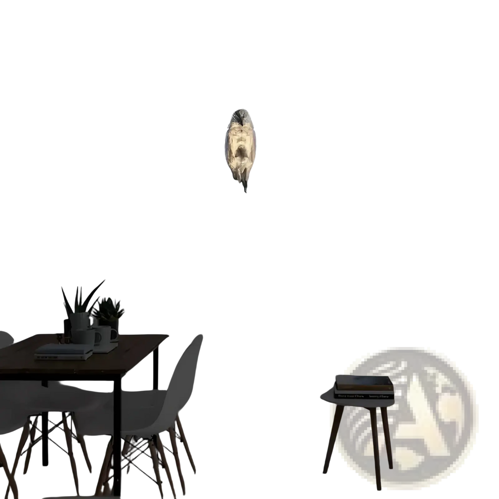 Golden owl-shaped 3d printed geometric animal wall lamp with radiant white wings casting a glowing halo light