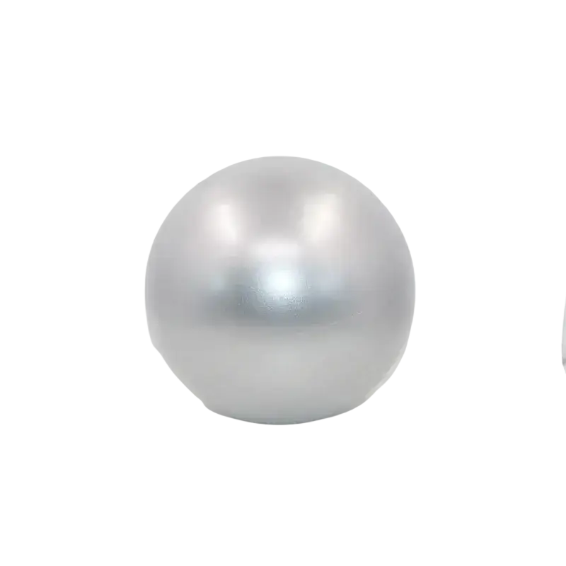 Lustrous white pearl anti-burst yoga ball with smooth surface designed for balance training and air leakage prevention