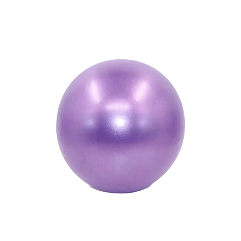 A smooth metallic purple anti-burst yoga ball with glossy finish for balance training and air leakage prevention
