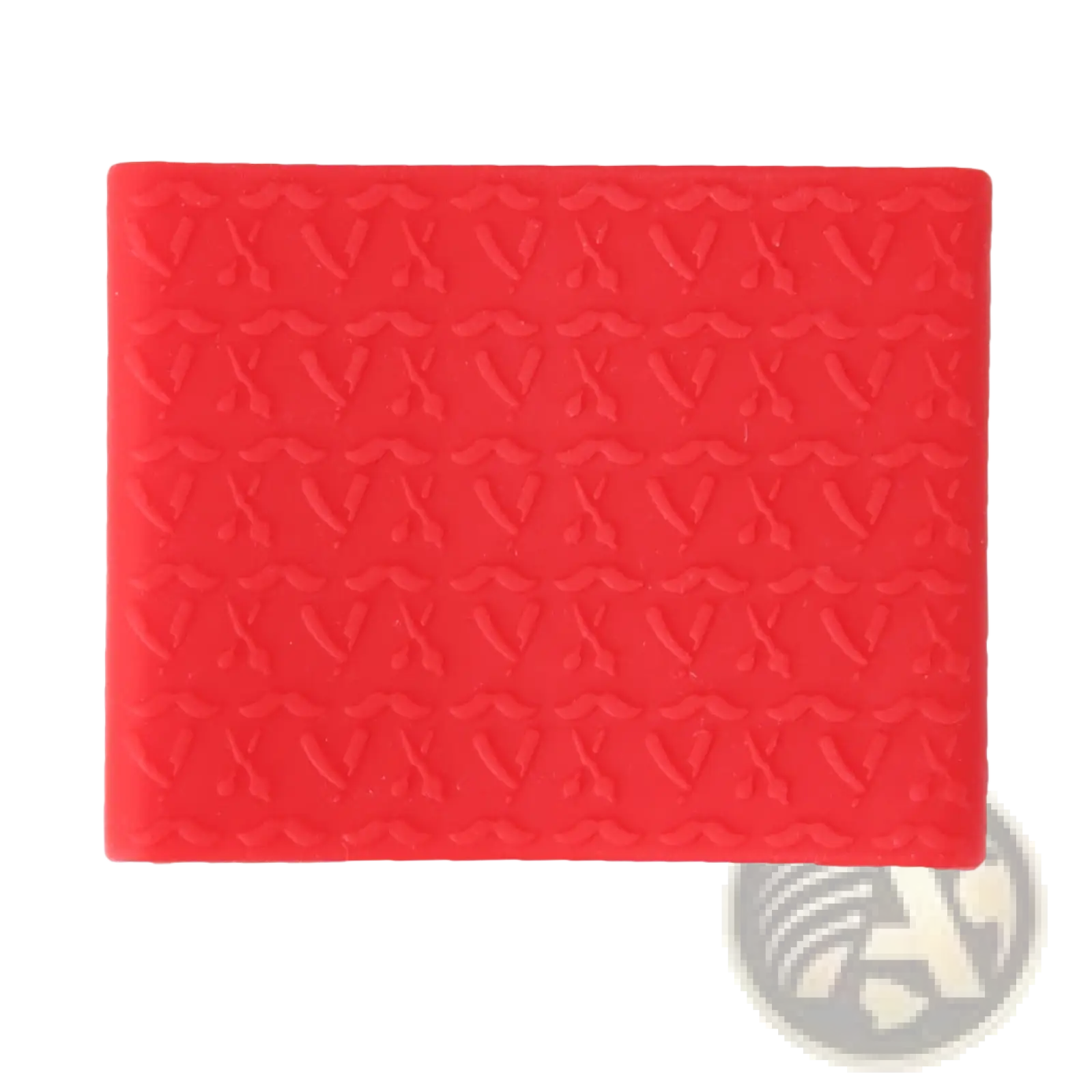 Red anti-slip silicone hair clipper grip ring with embossed pattern for secure handling in grooming