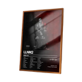 Wood-framed wall art featuring anuel aa llnm2 album cover with black and white portrait on red background for art home use in mainland china