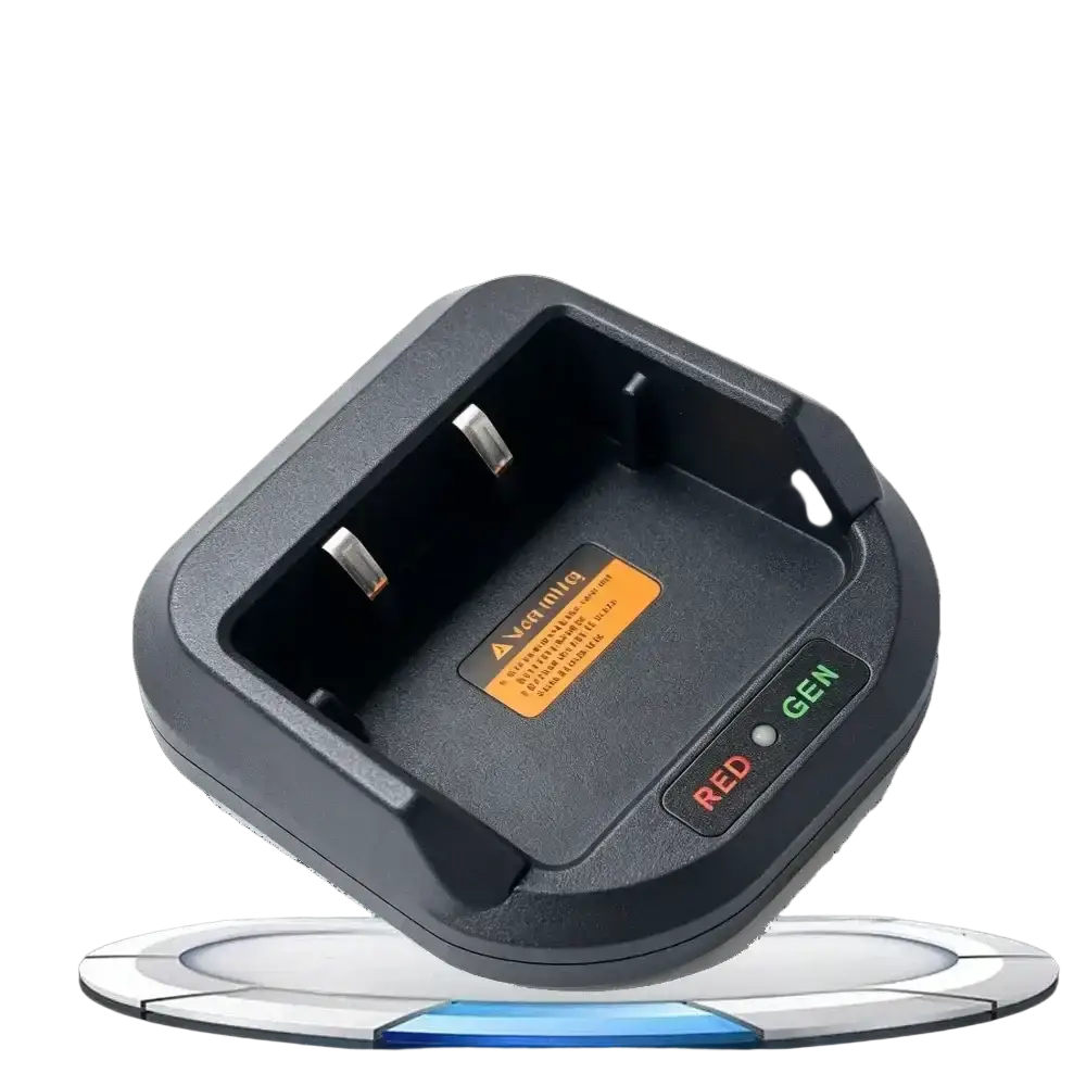 Black plastic anysecu t56 charger desktop type c base with red and green indicator lights for radio charging