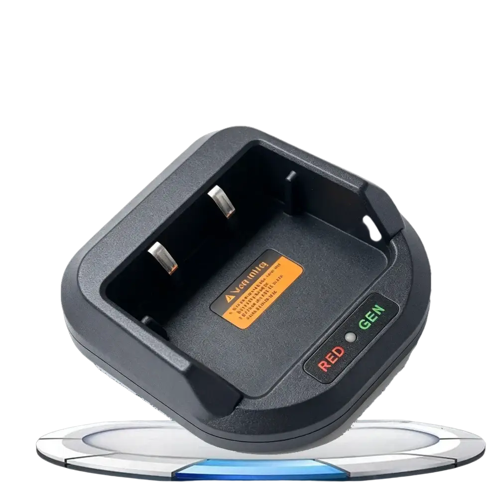 Anysecu t56 charger desktop type-c base in black plastic with red and green led indicators for charging status