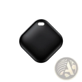 Black sleek diamond-shaped apple find my bluetooth tracker locator with matte finish and subtle embossed logo