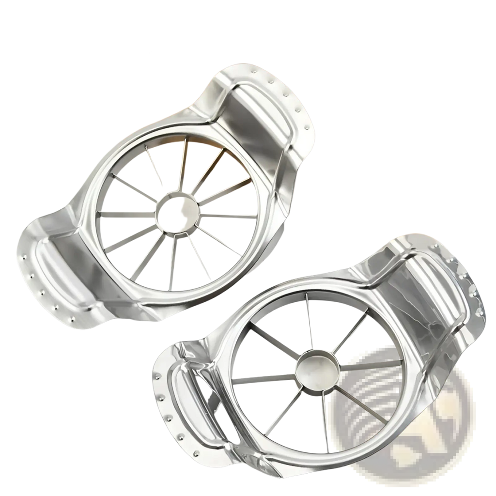 Stainless steel stainless steel apple slicer with circular segmented 8 blade corer and ergonomic handles for easy use