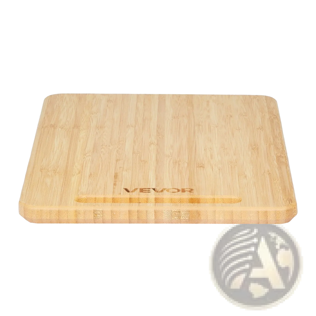 Light-colored bamboo Appliance Slider 16x12 kitchen tray with central groove and subtle engraved Vevor logo