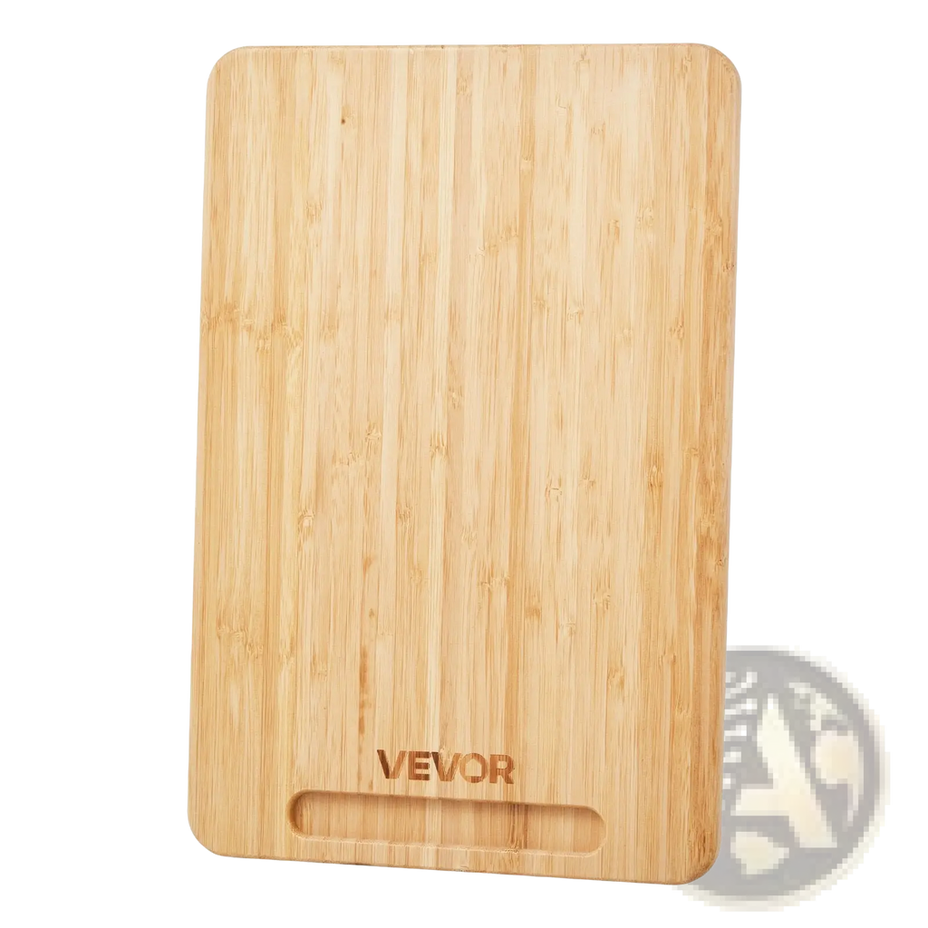 Light-colored bamboo appliance slider 16x12 kitchen sliding tray with subtle wood grain and Vevor brand engraving
