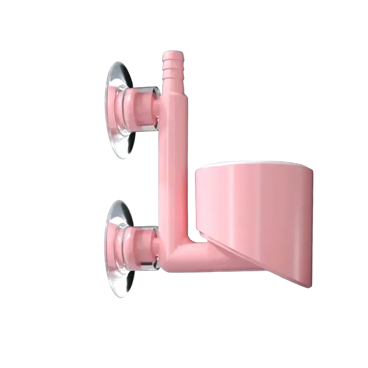 Pink plastic wall-mounted cup holder with two suction cups for aquarium air pump mini oxygenator in fish tanks