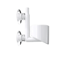 White plastic wall-mounted dual-suction cup holder with curved cylindrical receptacle for aquarium air pump mini oxygenator