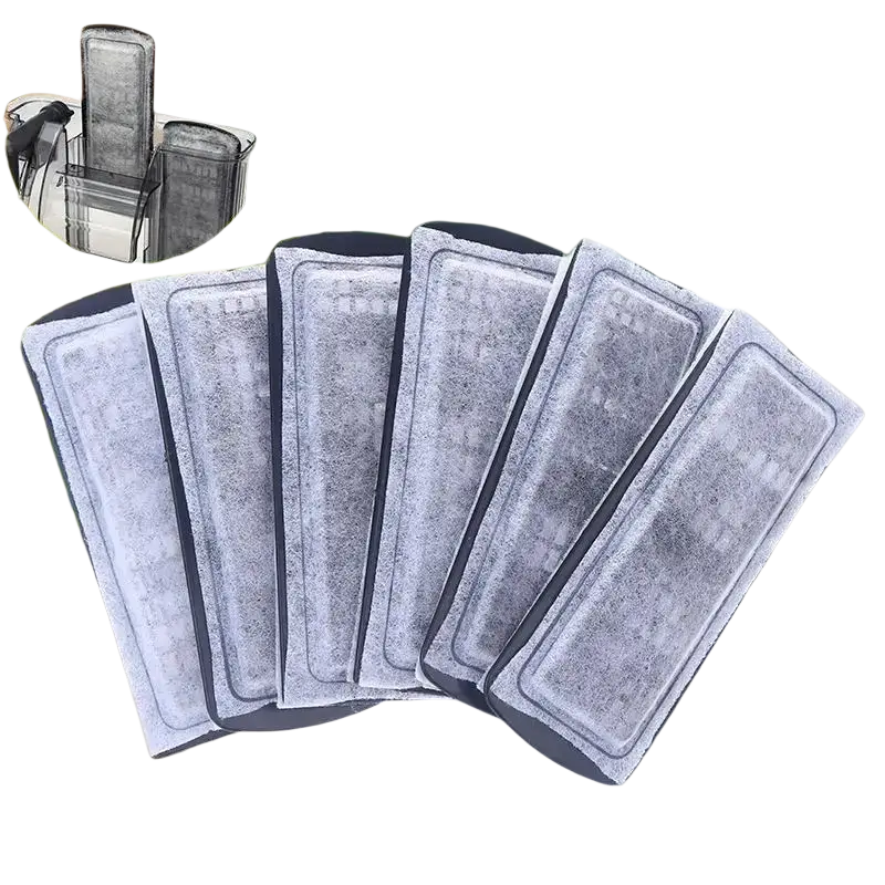 Gray rectangular microfiber mop pads with black borders for aquarium carbon filter cotton 6pcs manual measurement