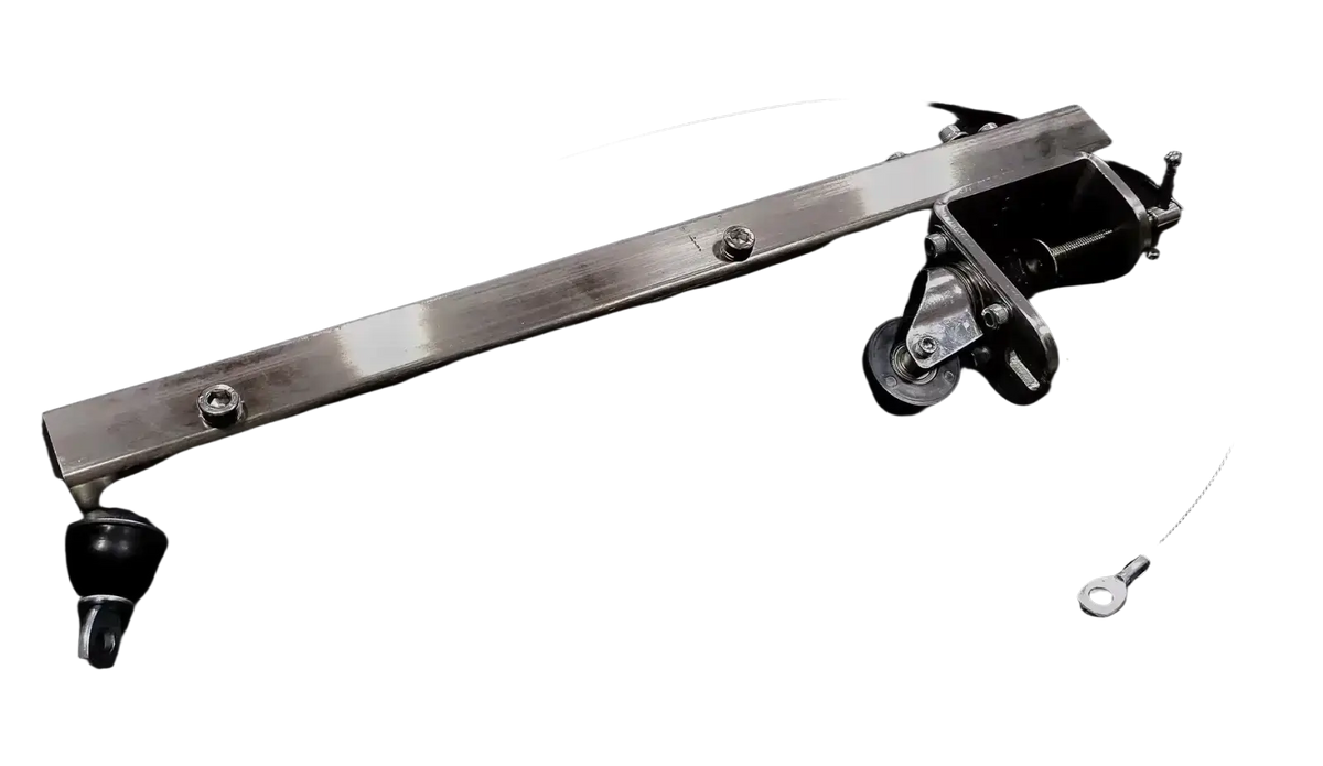 Stainless steel drum key with polished finish and adjustable tension for arm wrestling table with pulley system
