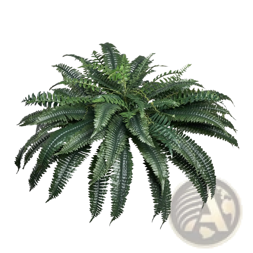 Artificial boston fern 47 inch large faux plant with lush dark green detailed fronds and realistic texture