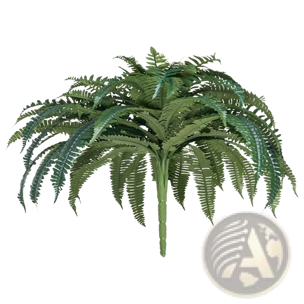 Artificial boston fern with vibrant green fronds and textured stem 47 inch large faux plant