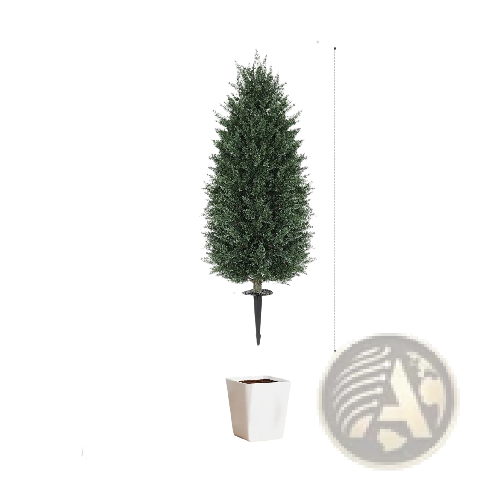 Artificial cypress topiary tree 43 inch set of 2 with dense dark green foliage in white square pot