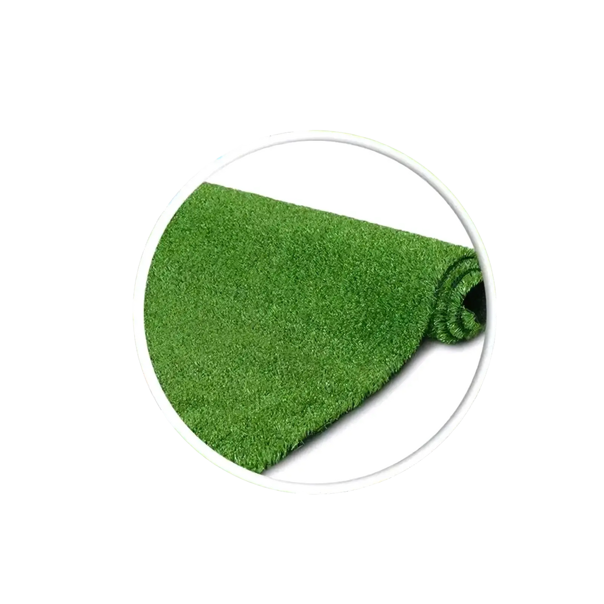 Vibrant green artificial grass mat with dense realistic turf texture for indoor and outdoor use