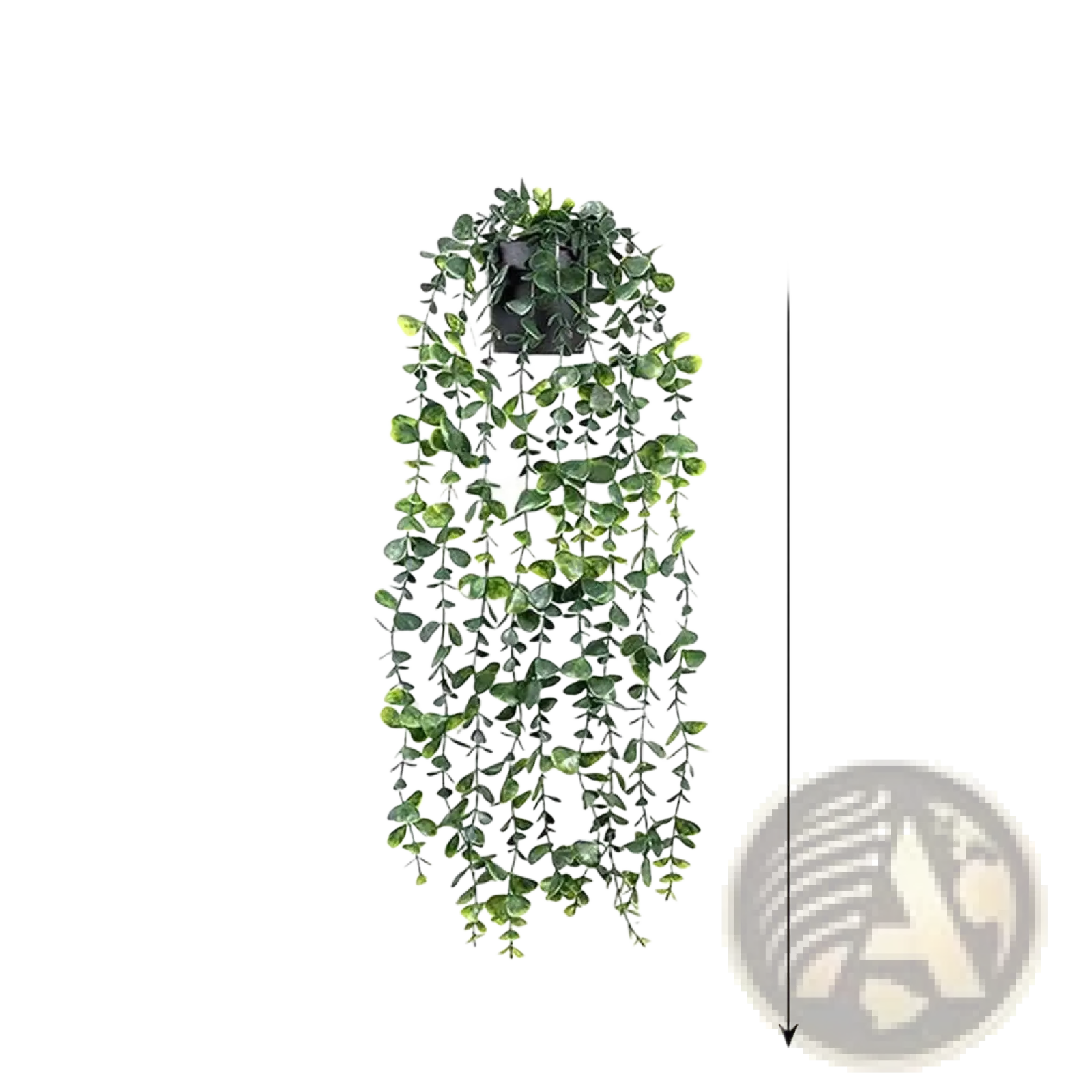 Green artificial eucalyptus vine hanging plant in black pot from artificial hanging plants 4 pack fake ivy vine decor