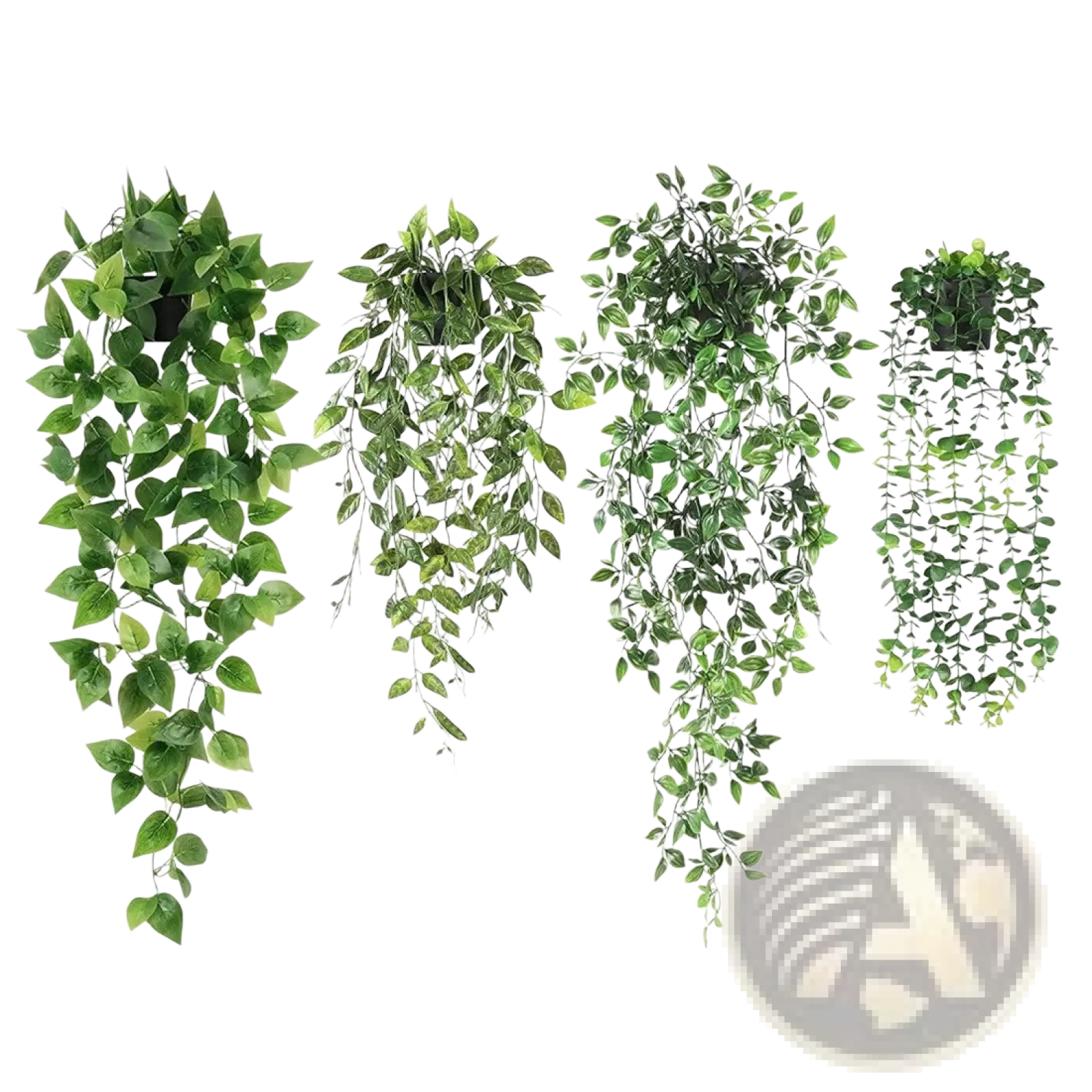 Artificial hanging plants 4 pack of green fake ivy vine decor with varying leaf shapes mimicking natural foliage