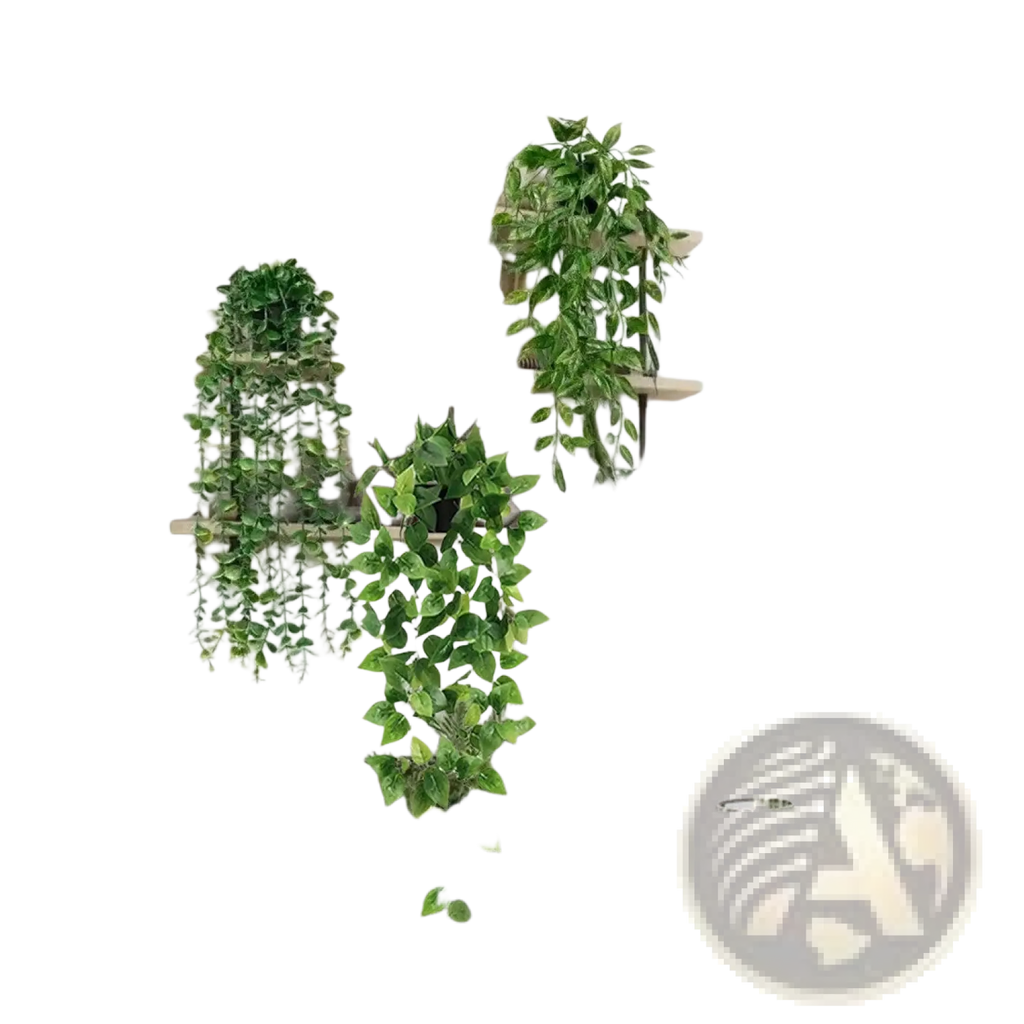 A lush tall green artificial snake plant with long upright leaves in a white pot for hanging plant decor