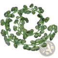 Green artificial begonia leaves arranged in a circular pattern on a 2m artificial ivy garland fake vine hanging plant