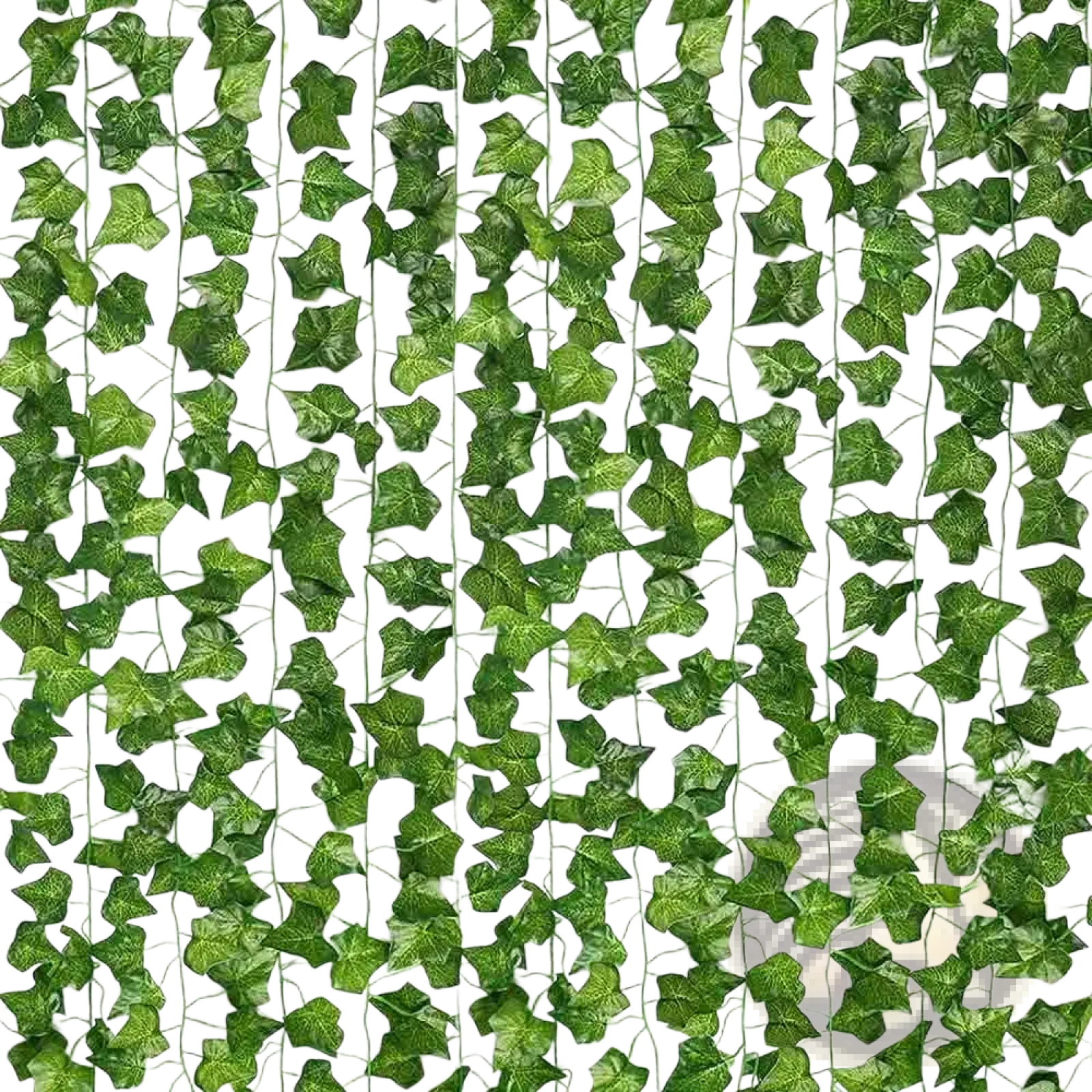 Green artificial ivy garland with realistic leaf texture and slender stems 2m fake vine hanging plant