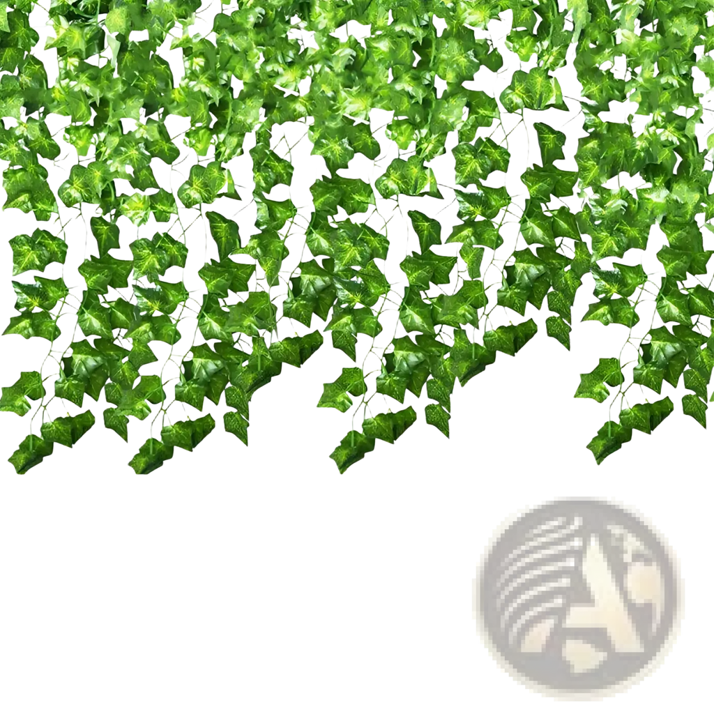 Artificial ivy garland 2m long with green leaves made of durable fake vine for hanging decoration