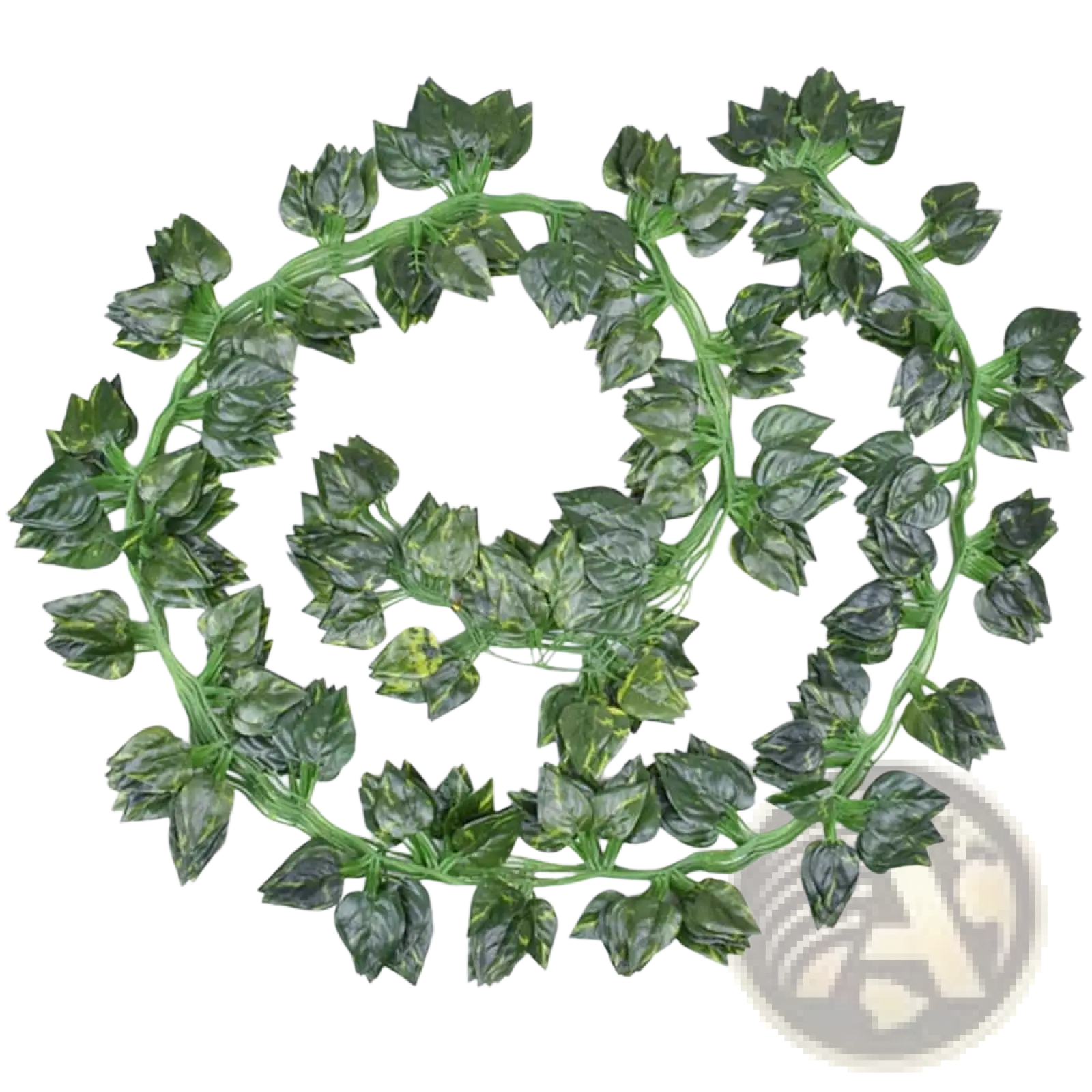 Artificial ivy garland with green artificial dill leaves featuring realistic foliage and flexible plastic vine for decor