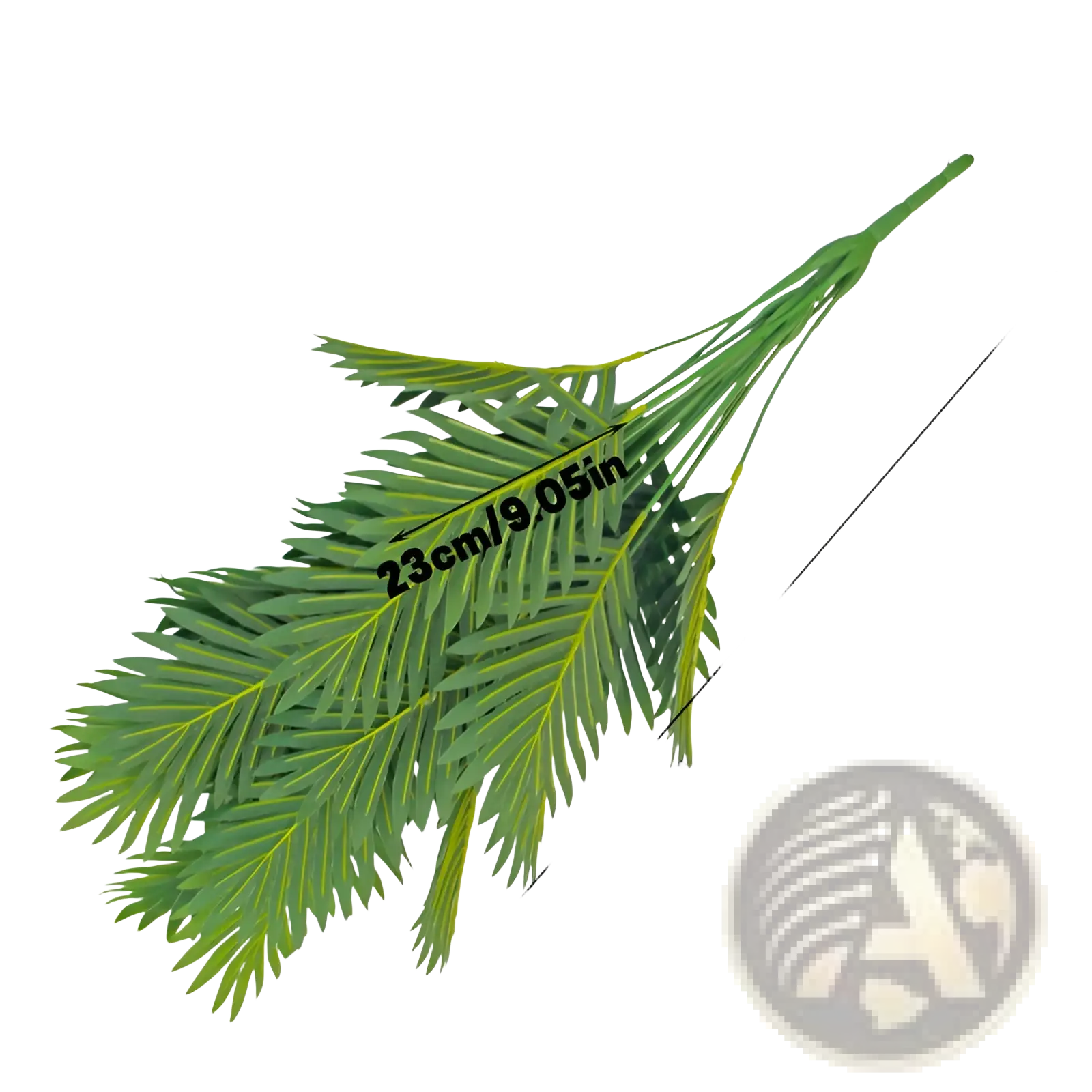 Artificial monstera turtle leaf potted plant with vibrant green artificial cycad frond of 24 detailed leaves measuring 35.43 inches