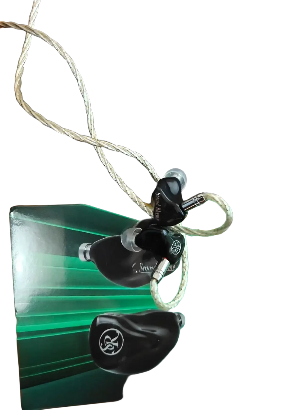 Artti sr5s hybrid in-ear earphones with balanced armature drivers black design silver accents and single crystal copper cable