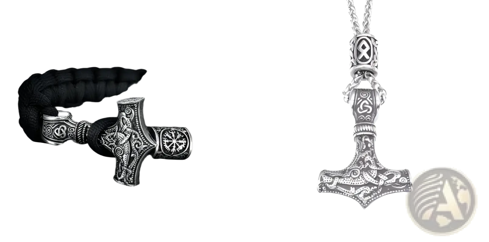 Asgard engraved silver mjolnir hammer pendant necklace with intricate designs and chain clasp for Norse mythology fans