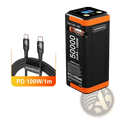 Black and orange asometech 50000mah 100w fast charging power bank with solar panel design for portable use