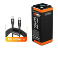 Black and orange asometech 50000mah 100w fast charging power bank with solar panel design for portable use